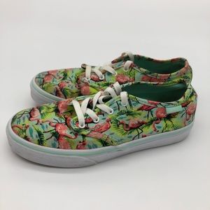 Vans flamingo tennis shoes missy 4.5 youth girls